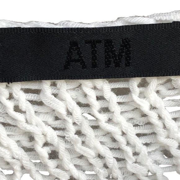 ATM Revolve Diagonal Stitch White Knit Pullover Large - Picture 7 of 11